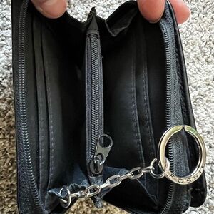 Fossil Black Leather Zip Wallet